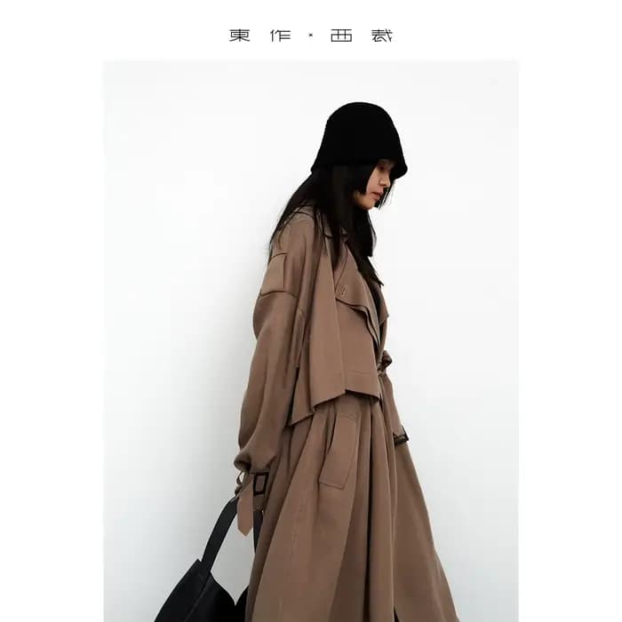 Manteau trench mi-long en Lyocell, veste fine pour femme, haut doux et fluide, nouveau style printemps 2026