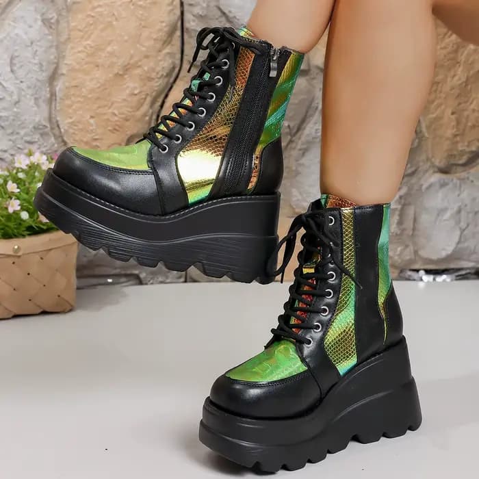Nouvelles femmes plate-forme bottes en plein air confortable concepteur bottines mode fermeture éclair anti-dérapant chaussures pour femmes Zapatos De Mujer
