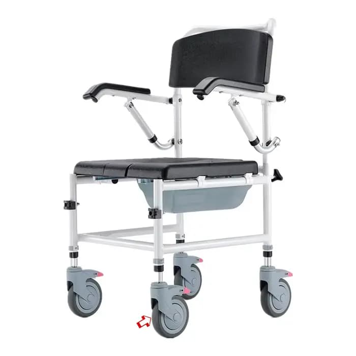 Roue de frein de 4 pouces pour fauteuil roulant de douche