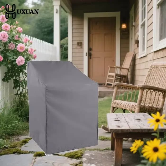 Housse de chaise de jardin durable 65x65x70x120cm, imperméable pour utilisation en extérieur