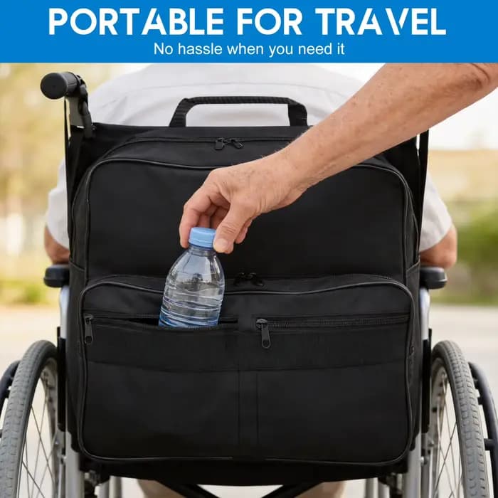Sac pour fauteuil roulant en tissu Oxford