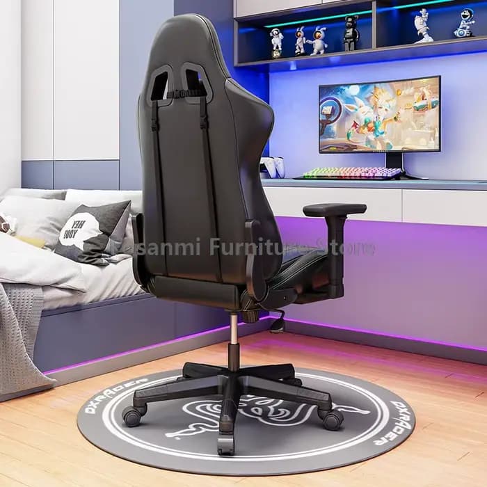 Chaise de jeu inclinable de course avec fonction à bascule, ergonomique et réglable, pour ordinateur de Gamer, de bureau, pivotante en cuir, pour PC