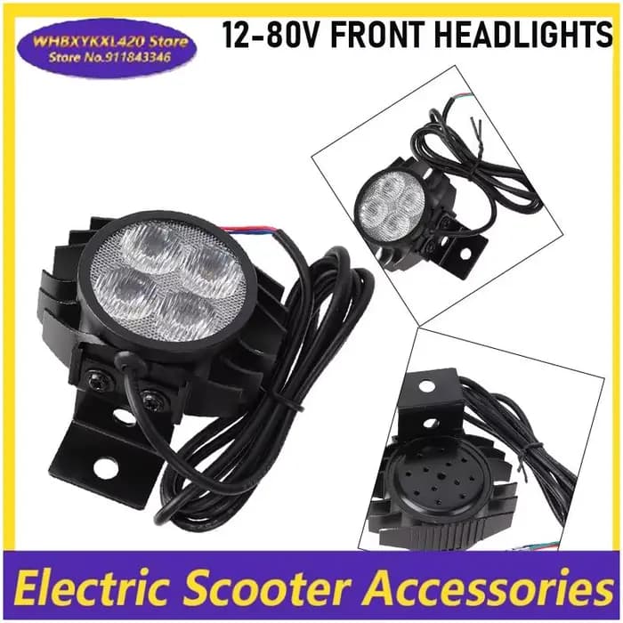 Phares LED 12-80V, adaptés à divers scooters électriques