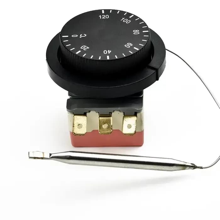 Commutateur de thermostat de ventilateur électrique réglable Carhome 0 ℃ ~120 ℃ Ventilateur de refroidissement avec interrupteur de contrôle de température rotatif 12V, Therm capillaire