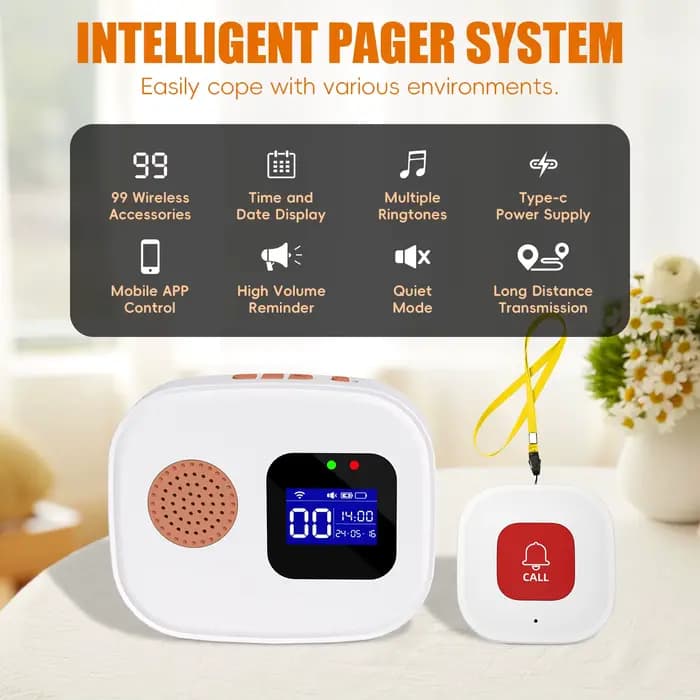 Tuya SOS WiFi sans fil soignant téléavertisseur système de bouton d'appel