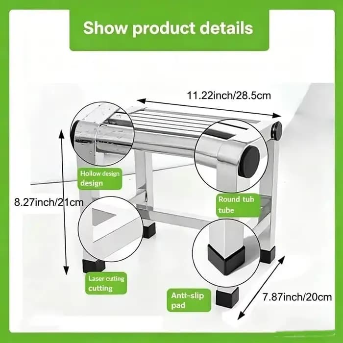 Chaise de douche en acier inoxydable