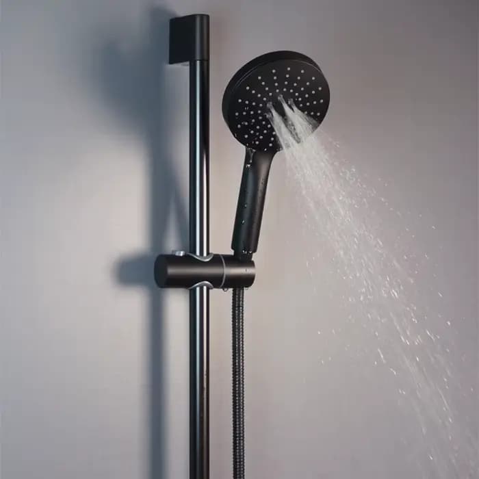 Barre de douche coulissante murale réglable avec tuyau et douchette