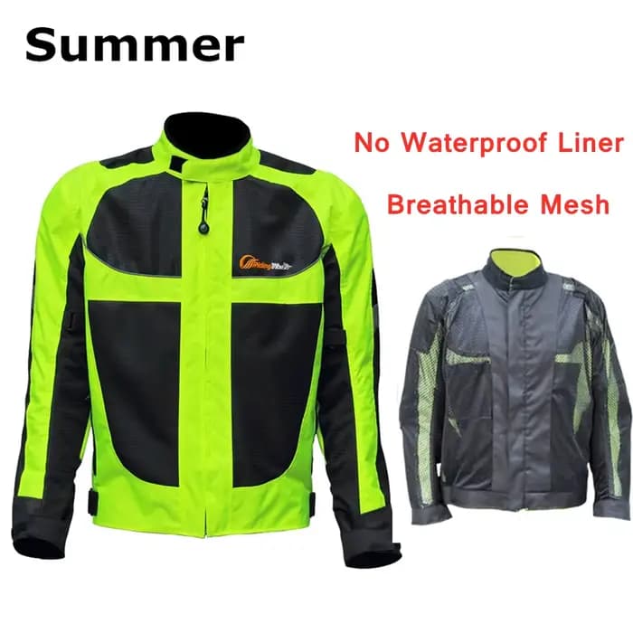 Veste de moto respirante pour hommes et femmes, manteau d'équitation de nuit à haute visibilité avec 5 coussinets de protection, Style d'été, JK-21