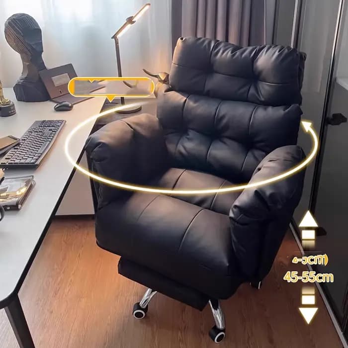 Fauteuil de bureau ergonomique en cuir, inclinable, moderne, pour chambre à coucher, fauteuil de relaxation, chaise de bureau, chaise de jeu, Silla Oficina, mobilier de maison