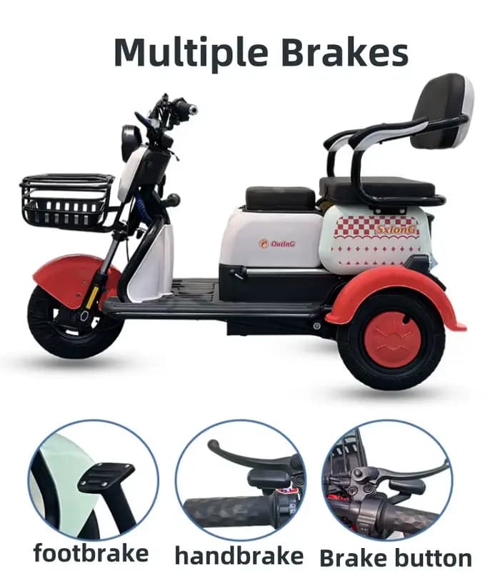 1000W 60V nouveau Scooter électrique marron rose pour personnes âgées femmes 3 roues Tricycle