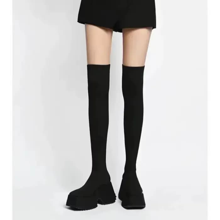 Bottes Chelsea à talons très hauts pour femmes, plateformes épaisses, escarpins sexy gothiques, chaussures de moto noires, nouvelle collection 2026 pour femmes