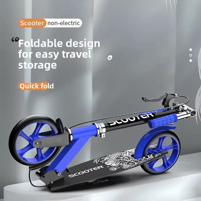 Trottinette Urbaine à Deux Roues Pliable avec Double Freinage pour Adultes et Enfants