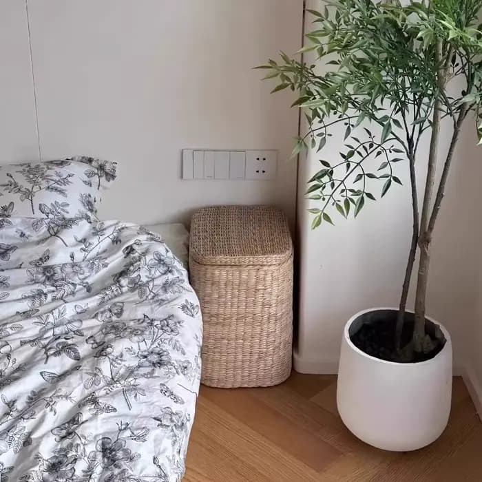 Petite armoire de chevet Simple en rotin, unité de rangement multifonction pour la maison, chambre à coucher, panier de rangement mobile mince