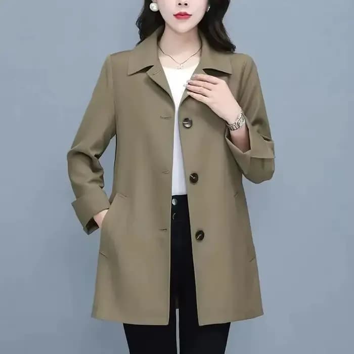 Manteau trench haut de gamme pour femme, coupe ample, coupe-vent doublé, décontracté, kaki, nouvelle collection printemps-automne, polyvalent