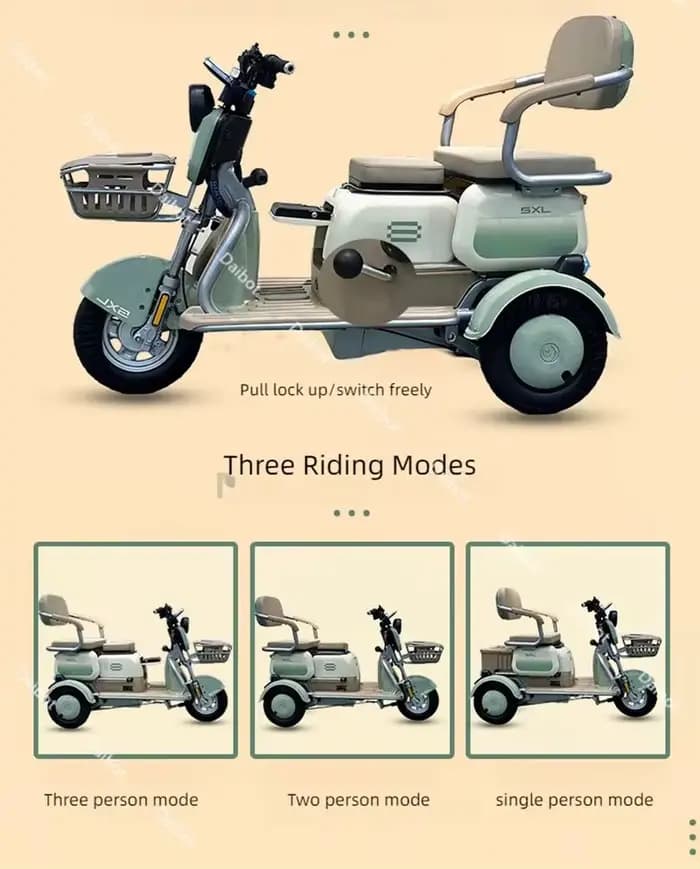 Scooter de mobilité à 3 roues pour adultes