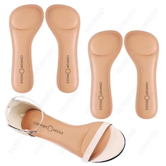 Semelles intérieures auto-adhésives pour sandales à talons hauts pour femmes, confortables, absorbant la sueur, semelle de chaussure antidérapante en mousse à mémoire de forme, coussinet de chaussure