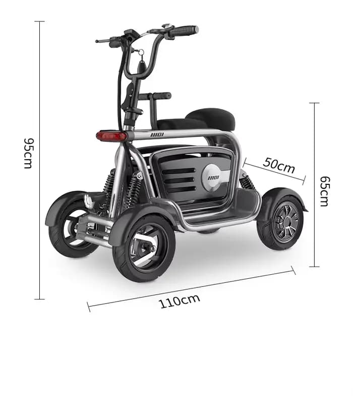 Scooter électrique à double moteur à 4 roues pour adultes