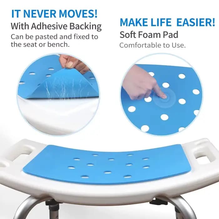 Chaise de douche antidérapante avec coussin de soutien