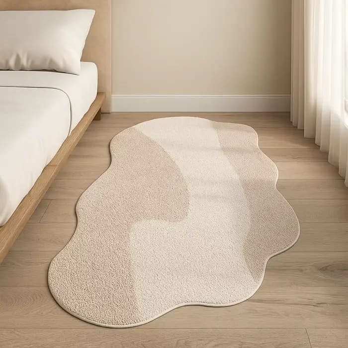 Tapis de chambre à coucher de Style crème confortable, minimaliste, doux, absorbant, antidérapant, pour chambre à coucher