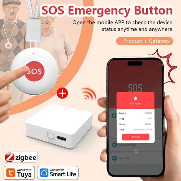 Bouton d'appel SOS d'urgence à une touche pour patients