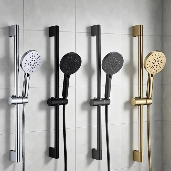 Barre de douche coulissante murale réglable avec tuyau et douchette