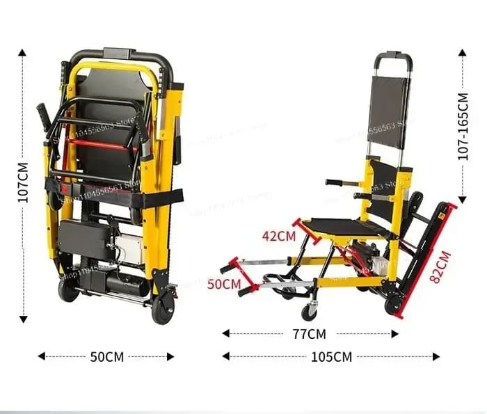 Fauteuil roulant électrique pour monter les escaliers – Chaise de transport pliable à grandes roues pour personnes âgées et handicapées, utilisation facile sur les escaliers