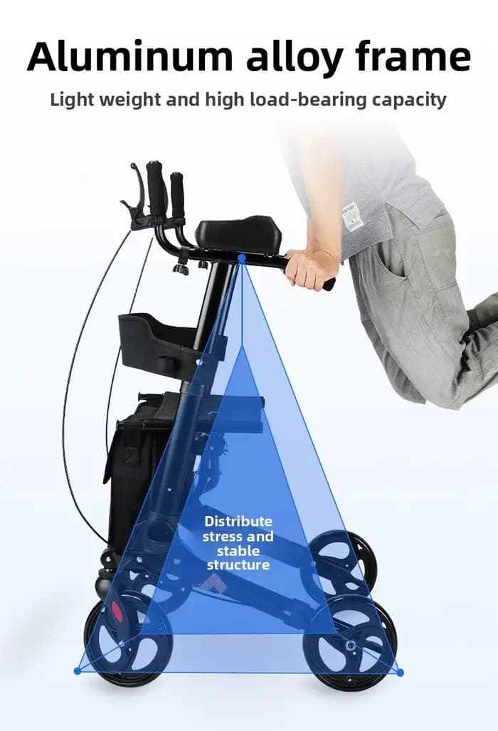 Déambulateur pour personnes âgées, aide à la rééducation, anti-chute, pliable, avec support pour les bras, pour blessures aux jambes