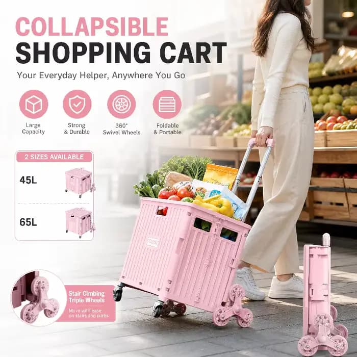 Chariot de courses pliable portable pour supermarché