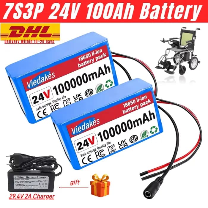 Batterie au lithium 24 V 100 Ah 7S3P : adaptée à une conduite longue distance de scooters électriques