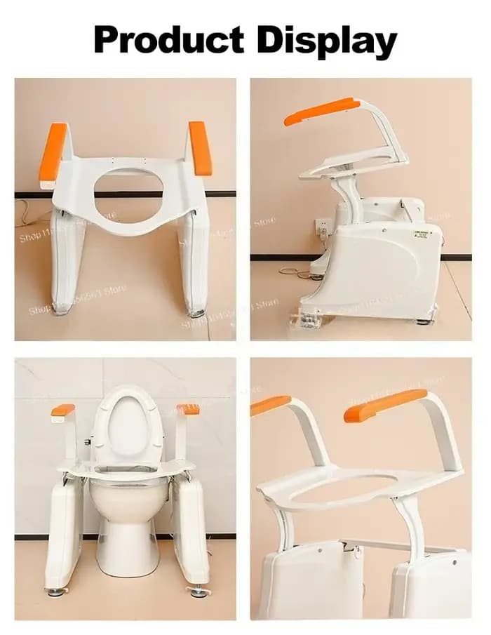 Chaise de toilette électrique avec accoudoirs – Aide à la stationnement et à la levée assistée pour personnes âgées, femmes enceintes, sécurité à domicile et dans la salle de bain