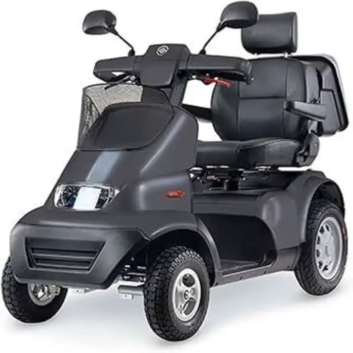 Afiscooter S4 - Scooter de mobilité pleine grandeur - 4 roues - Gris foncé Santé et ménage