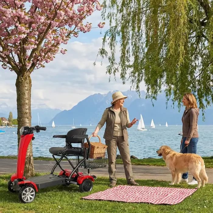 Scooter de mobilité pliant automatique pour personnes âgées handicapées batterie Portable amovible 500W