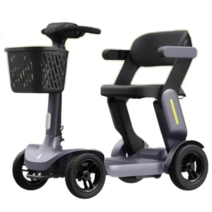 Scooter de mobilité pliant pour personnes âgées handicapées 4 roues avec siège intelligent tourner lent adulte