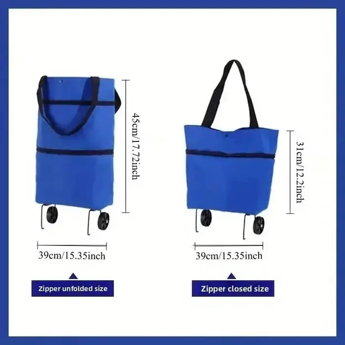 Chariot de courses pliable et portable avec roues