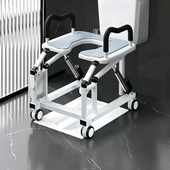 Chaise de toilette électrique à roulettes, tabouret de levage portable, siège de toilette pour personnes âgées, aide à la mobilité pour la salle de bain à domicile.
