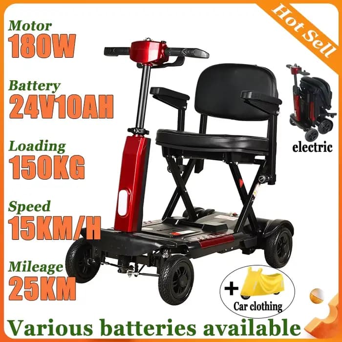 Adulte 4 roues automatique pliant personnes âgées loisirs mobilité Scooter handicapé trajet pratique