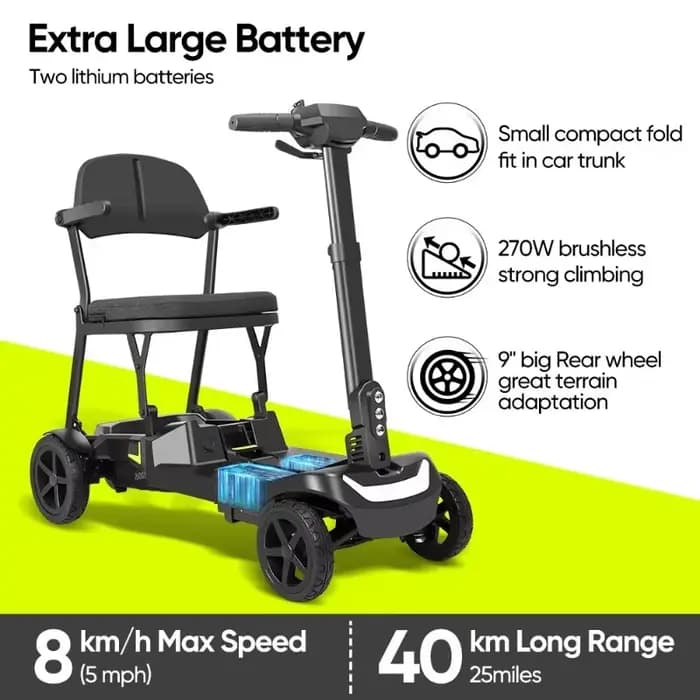 Scooter de mobilité léger de 16 kg pour les voyages