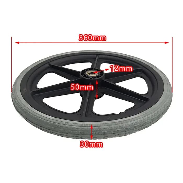 Roues arrière de fauteuil roulant de 16 pouces 16x1.75, toutes roues spécifiques aux fauteuils roula