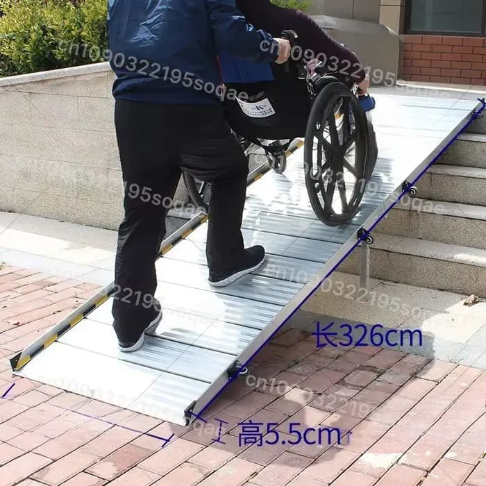 Rampe pliante portable 2026 en alliage d'aluminium pour fauteuil roulant
