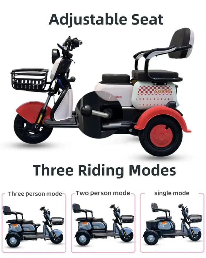 1000W 60V nouveau Scooter électrique marron rose pour personnes âgées femmes 3 roues Tricycle