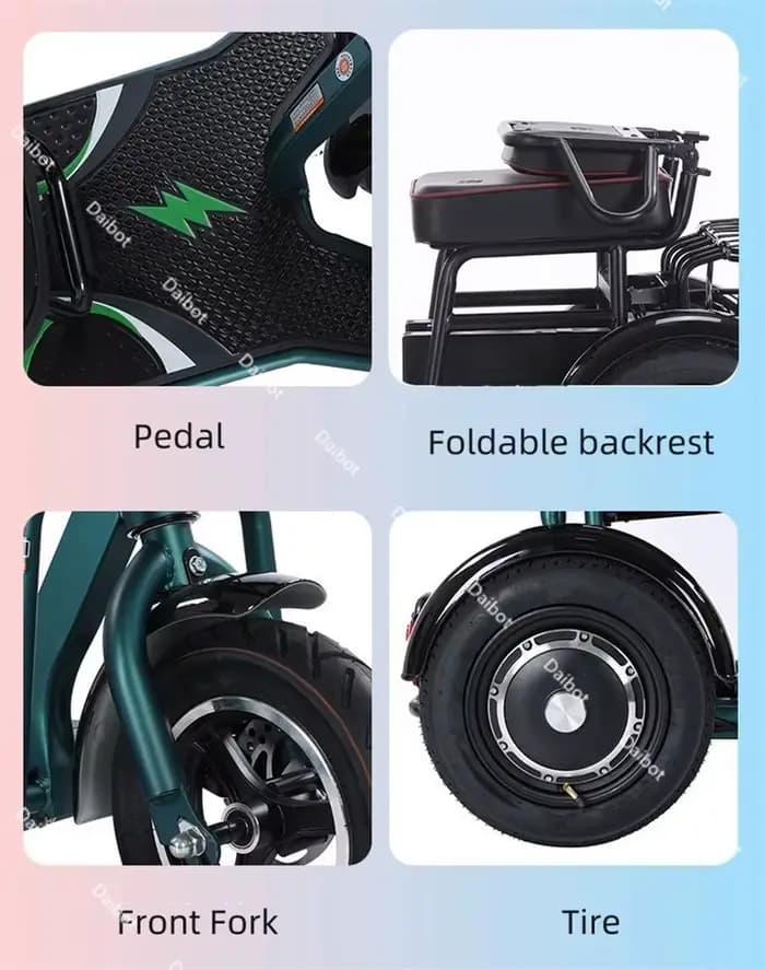 Tricycle électrique pré-assemblé pour femme familiale