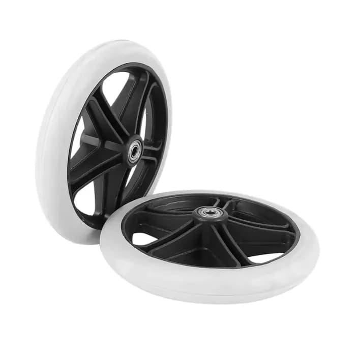 4PCS 200Mm (8 pouces) en caoutchouc petit Non marquant accessoires de roue de fauteuil roulant PP roulettes de chaise